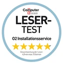  Computer Bild Leser-Test Siegel zum o2 Installationsservice
