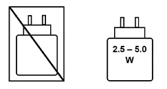  Kein Ladegerät enthalten - 2,5 - 5 Watt Netzteil benötigt 