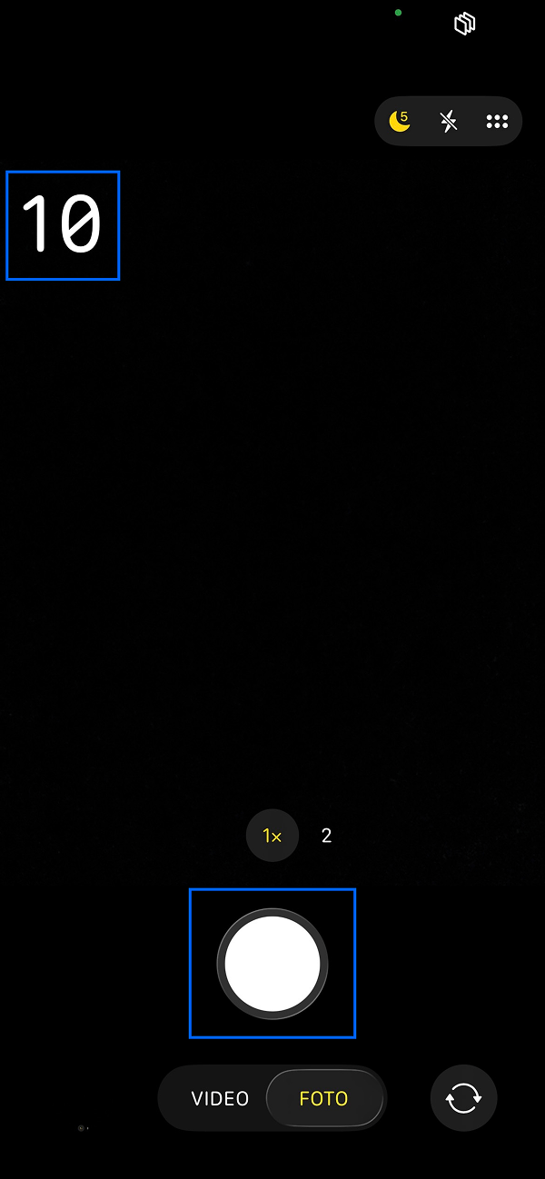 Eingestellter 10-Sekunden-Selbstauslöser beim iPhone