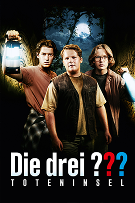 Motiv zu „Die drei ??? – Toteninsel“ mit den drei jungen Ermittlern in einer geheimnisvollen Inselkulisse. Die Szene wirkt abenteuerlich und düster, mit spannungsvoller Lichtstimmung und Fokus auf Rätsel, Gefahr und Entdeckung. Dunkle Farben, dramatisches Licht und abenteuerliche Bildelemente erzeugen eine spannende, rätselhafte Atmosphäre.
