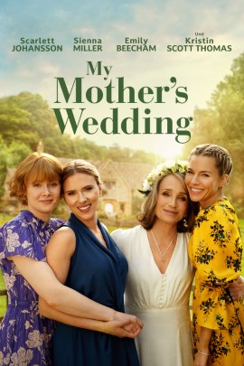 Filmplakat zu „My Mother’s Wedding“ mit mehreren Personen in Gruppenanordnung vor einem hellen, warm wirkenden Hintergrund. Der Bildaufbau ist ruhig und ausgewogen, der Filmtitel steht gut sichtbar im Vordergrund.