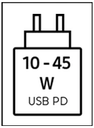  Kompatibles Netzteil: 10 - 45 W USB PD 