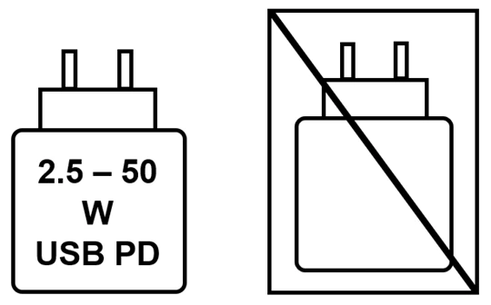  Kein Netzteil im Lieferumfang enthalten 