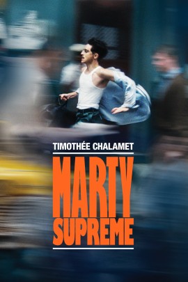 Filmplakat zu „Marty Supreme“ mit Figuren in einer inszenierten Szene. Der Bildaufbau wirkt dynamisch und fokussiert, die Farbstimmung ist kontrastreich. Der Filmtitel ist gut sichtbar auf dem Plakat platziert