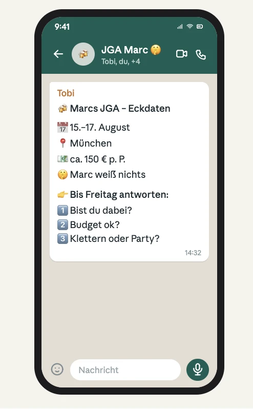  Bildschirmfoto einer Textnachricht von KI sinnvoll gekürzt
