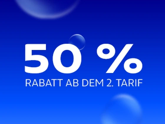  50 % Rabatt

