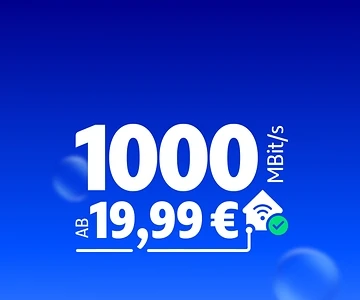 Erfahre mehr über die aktuellen Internet zuhause Angebote von o2.
1000 MBit/s ab 19,99 €