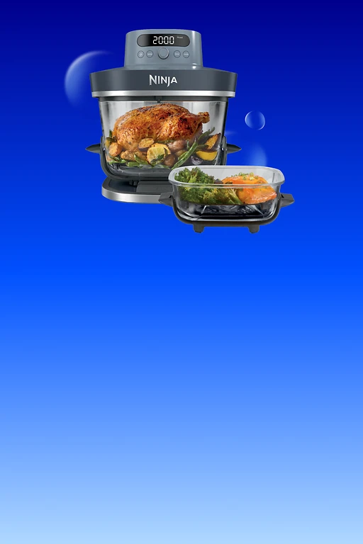  Ein grauer Ninja CRISPi PRO Glas-Air-Fryer 