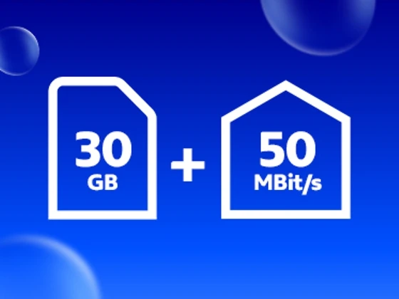  O2 Mobile M + Home S mit 30 GB + 50 MBit/s
