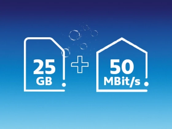 o2 Home S + Mobile M 25 GB + 50 MBit/s