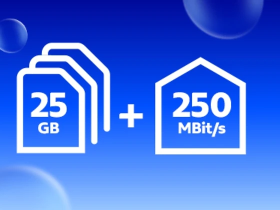 o2 Home L + 3x Mobile M 25GB + 250 MBit/s