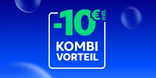  Mit dem Kombi-Vorteil dauerhaft 10 € mtl. sparen.
