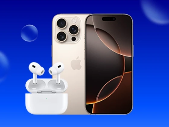 iPhone 16 Pro mit AirPods Pro 2