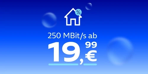  250 MBit/s ab 19,99 €
