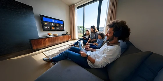 Familie vor dem Fernseher
Familie vor dem Fernseher