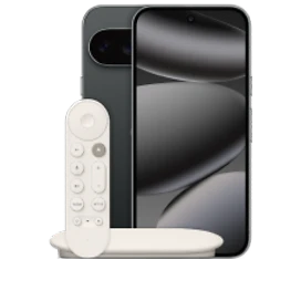  Vorder- und Rückansicht des Google Pixel 10 Pro in Obsidian (Schwarz) mit 12 Monate Google AI Pro kostenlos testen
