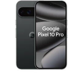  Vorder- und Rückansicht des Google Pixel 10 Pro in Obsidian (Schwarz)
