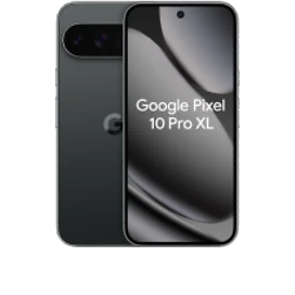 Vorder- und Rückansicht des Google Pixel 10 Pro XL in Obsidian (Schwarz)
