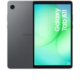  Samsung Galaxy Tab A11 LTE oder WiFi, in Grau, Vorder- und Rückansicht mit Kamera
