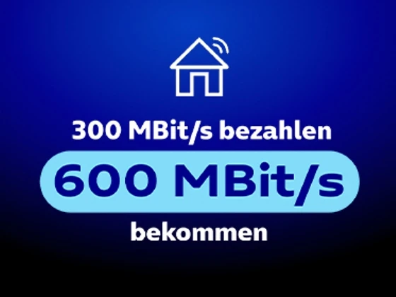  300 MBit/s bezahlen, 600 MBit/s bekommen

