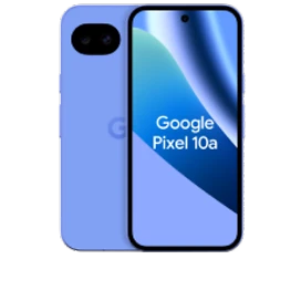  Vorder- und Rückansicht des Google Pixel 10a in der Farbe Lavender (Blau mit leichtem Lilaton)
