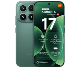  Vorder- und Rückansicht des Xiaomi 17 in Grün
