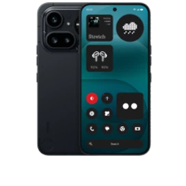  Vorder- und Rückansicht des Nothing Phone 4a Pro in Schwarz
