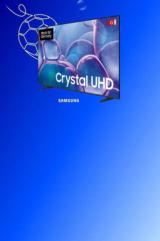  Samsung TV aub blauem Hintergrund abgebildet. 