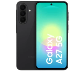  Vorder- und Rückansicht des Samsung Galaxy A27 5G in Schwarz
