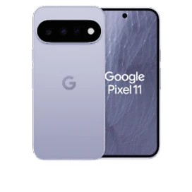  Vorder- und Rückansicht des Google Pixel 11 in Frost (Hellblau)
