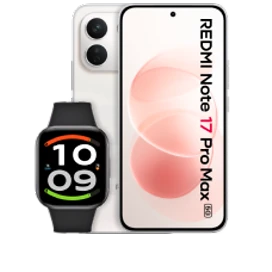  Vorder- und Rückansicht des Xiaomi Redmi Note 17 Pro Max 5G in Cloud (Weiß)

