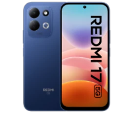  Vorder- und Rückansicht des Xiaomi Redmi 17 5G in Blau
